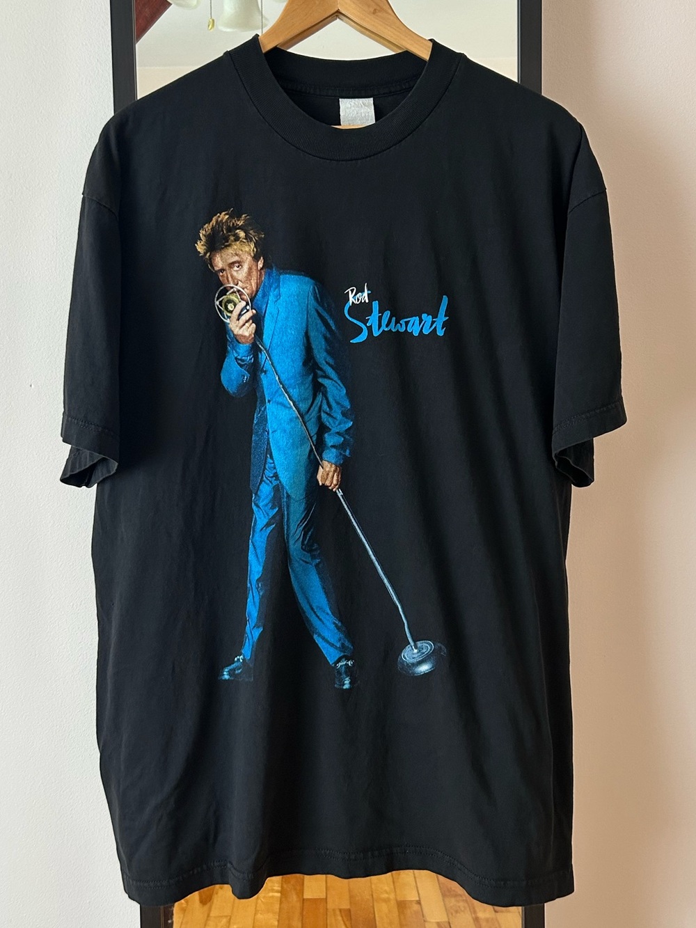 Vintage 90s Rod Stewart 🏴󠁧󠁢󠁳󠁣󠁴󠁿 🎤 band tour concert tee shirt All Rod All Night